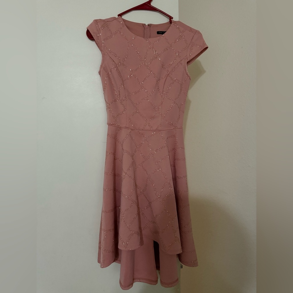 City Triangles Blush Cap Sleeve Dress with Sparkle Detail
